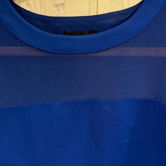 Spense Sleeveless Blue Dress Sheer Panels Size 8 - Picture 2 of 12